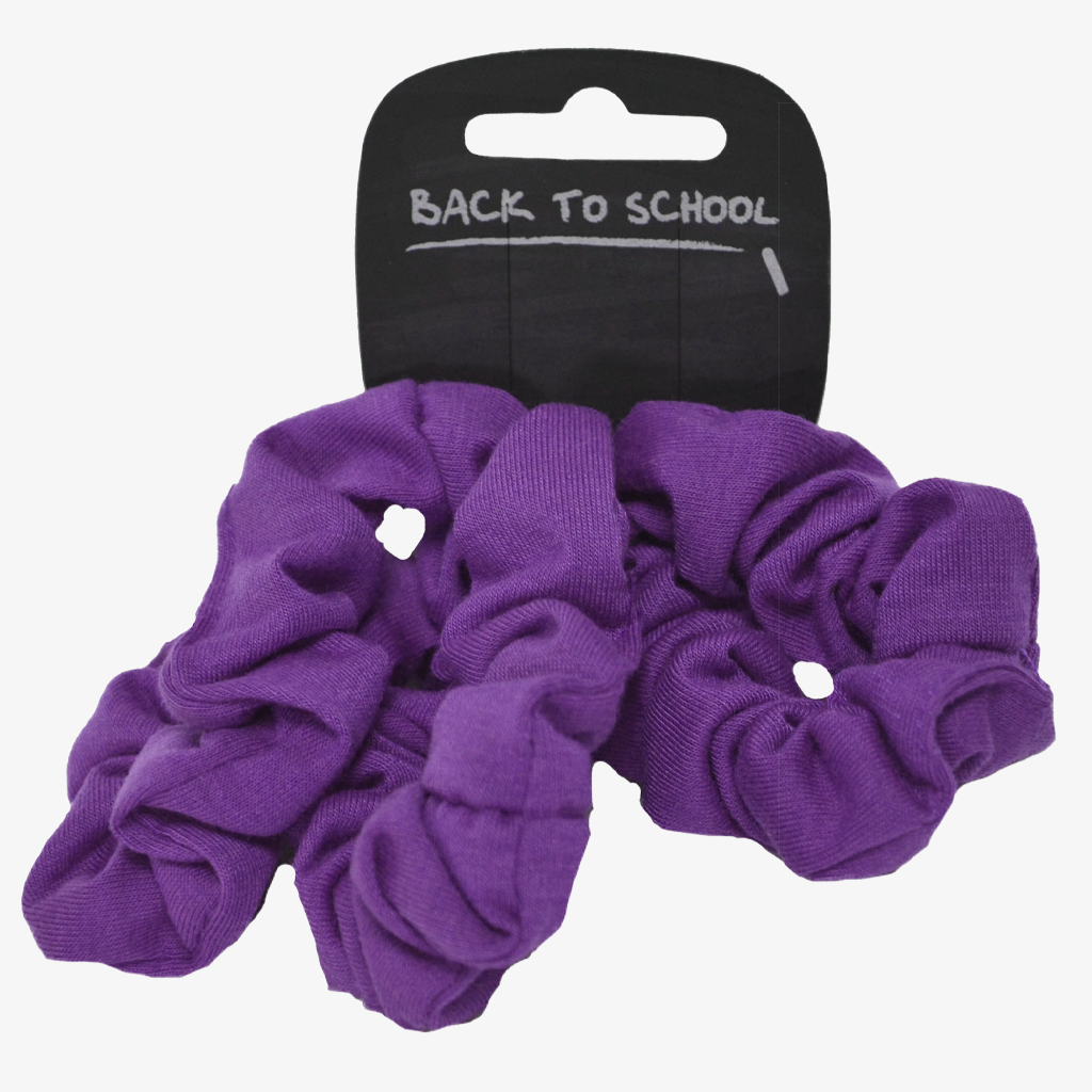 3 Pack Jersey Scrunchie - Purple